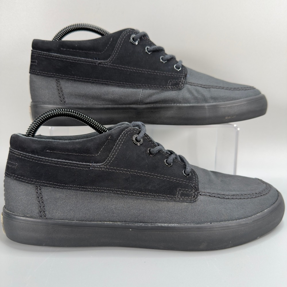 Converse Cons Mens 9 Mid Skateboard Sneaker Boot Black Gray  Lace Up Chukka Shoe